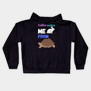 Coffee makes me rabbit from turtle Kids Hoodie